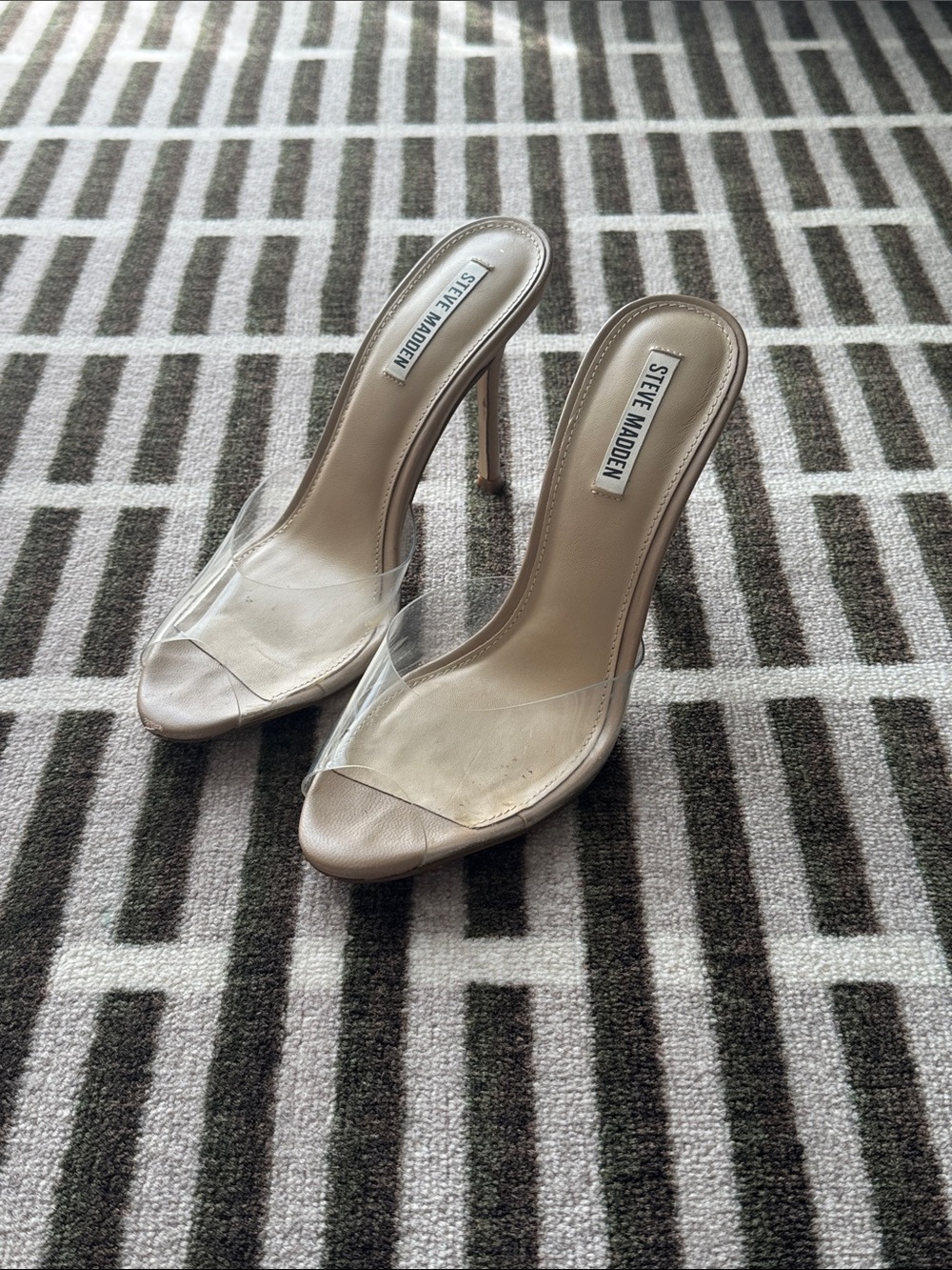 Steve Madden Priya Clear-Strap High Heels, 10